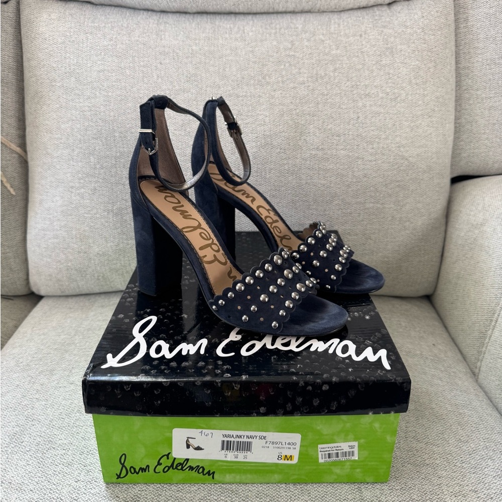 Sam Edelman Navy Studded Heels